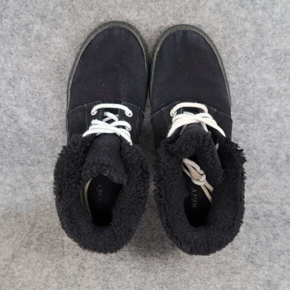 Old Navy Shoes Kids 3 Casual Sneaker High Top Black Lace Up Glitter Sole Trainer - Picture 6 of 11